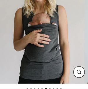 Women's Dark Gray Babywearing Tank Top - Sleeveless Nursing Friendly
